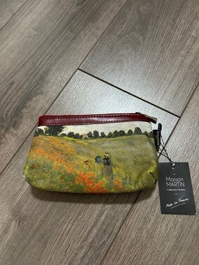 Maison Martin Margiela Green and Red Floral Canvas Cosmetic Pouch